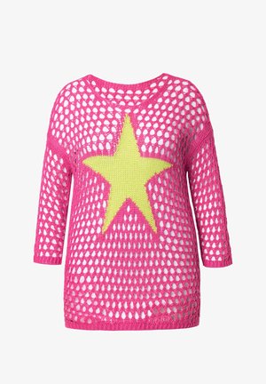 Angel of Style, RELAXED FIT STERN RUNDHALS - Maglione - hibiscus pink