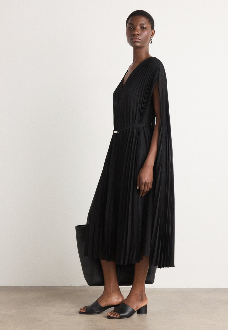 boss cocktail dresses BOSS Women's Slim-fit sequin dress with fixed wrap front - Black