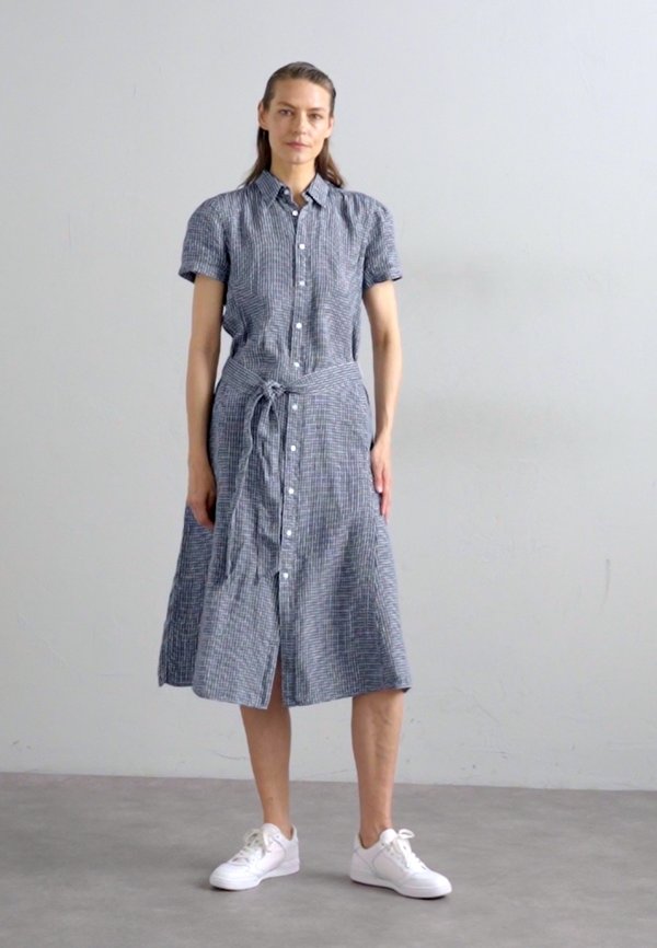Belted Striped Linen Shirtdress - Shirt dress3
