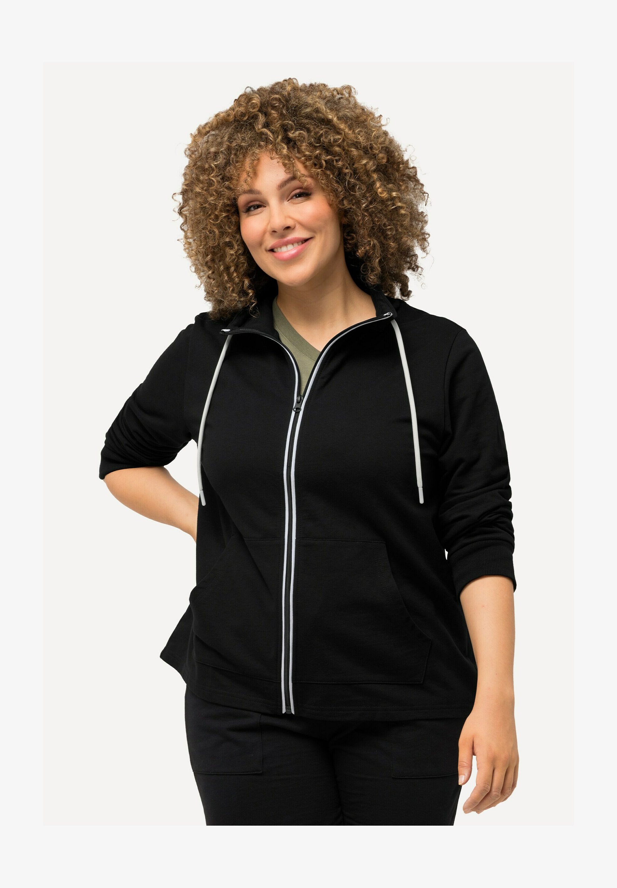 Ulla Popken Shirt, Quernaht, Classic, Carrée-Ausschnitt, 3/4-Arm Maglia Di Tuta, Blu Acciaio, 64 IT/66 IT Donna