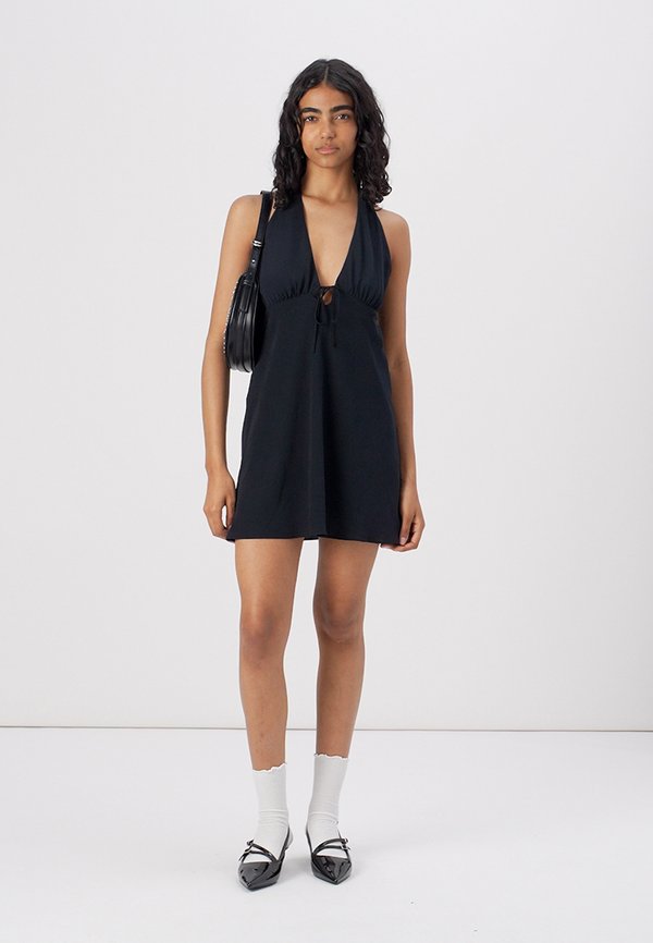 TIE HALTER NECK SHORT DRESS - Day dress2