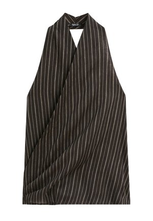 Massimo Dutti, HALTER TOP WITH STRIPED DETAIL - Blouse - black