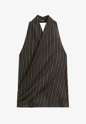 Massimo Dutti, HALTER TOP WITH STRIPED DETAIL - Blouse - black