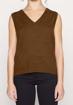 Stickad tröja - dark brown