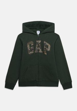 GAP, LOGO - Felpa con zip - black grass