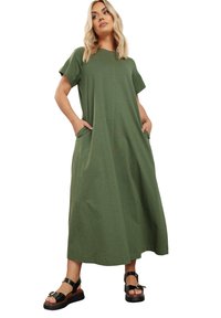 Yours Clothing DRESS - Trikoomekko - khaki