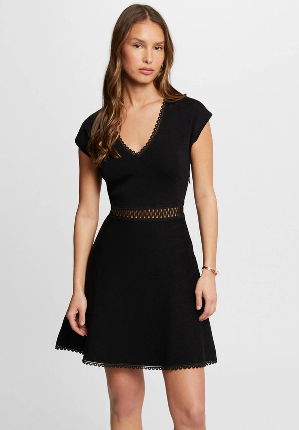 A-LINE MINI - Strickkleid - noir