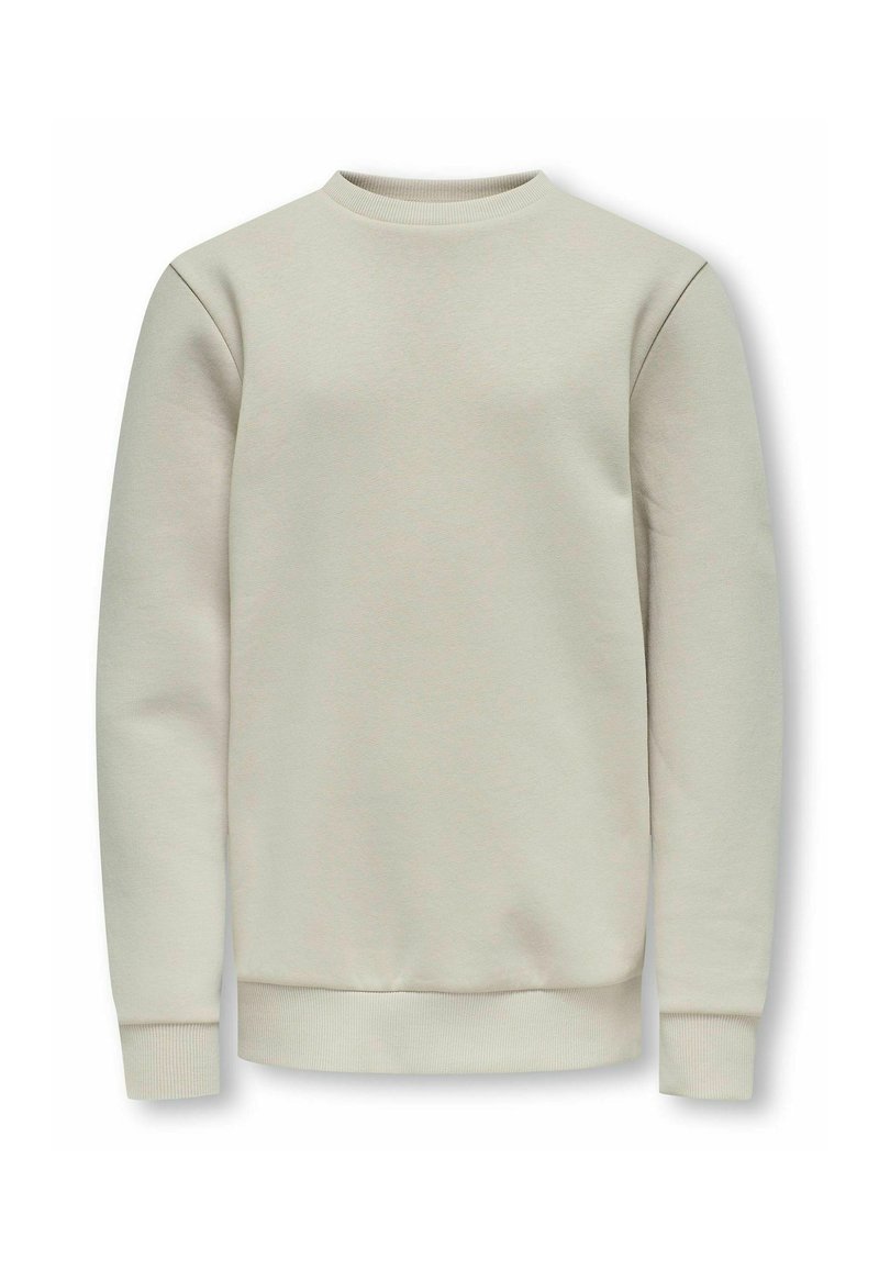 Kreemikas beež crewneck-sviiter, mis on valmistatud pehmest kangast; omab soonikservi käiste ja hemmi juures ning sujuvat tekstuuri. Lihtne ja klassikaline disain.