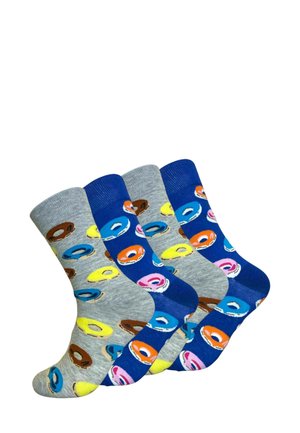 4 PACK DONUTS - Strumpor - blue and grey donuts