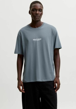 Jack & Jones JWHVESTERBRO TEE SS CREW NECK NOOS - T-shirt imprimé - stormy weather
