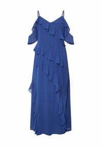 RUFFLE COLD SHOULDER - Vestido largo - navy