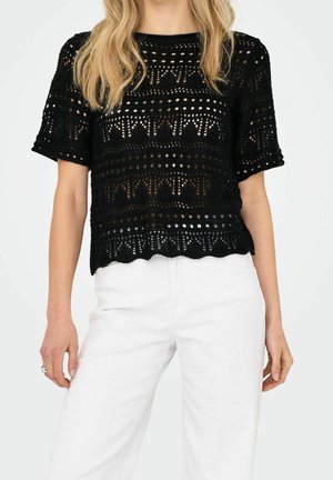 T-shirt med print - black