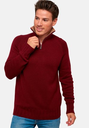 Mahogany OLIVIER - Strickpullover - bordeaux camel