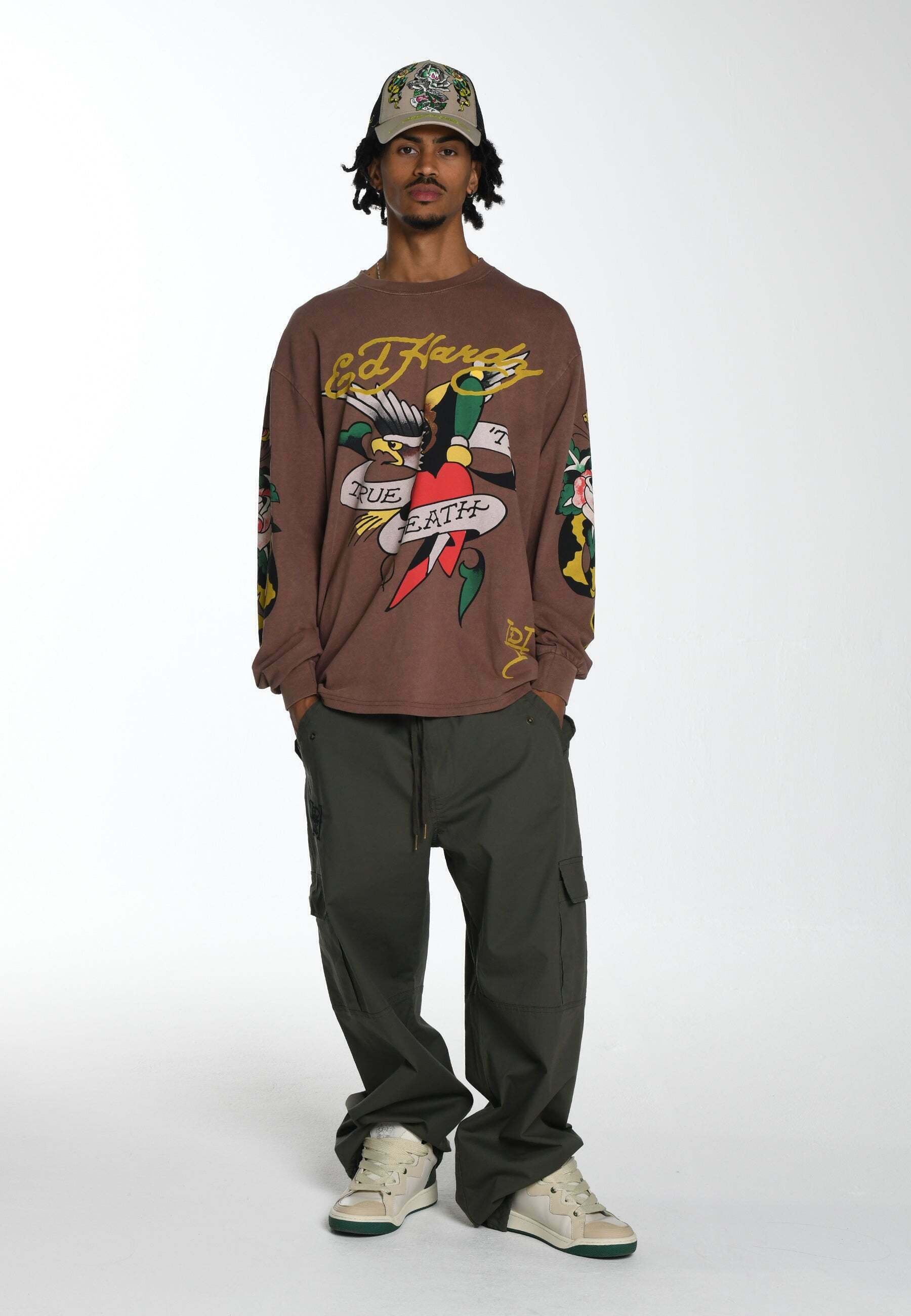 Ed Hardy TRUE-TILL-SNAKE LONG SLEEVE - Longsleeve - brown/bruin