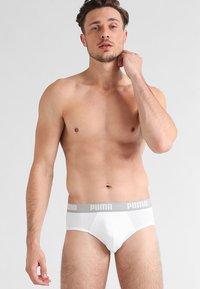 Puma - BASIC BRIEF 2 PACK - Braguitas - white/grey melange Imagen en miniatura 1