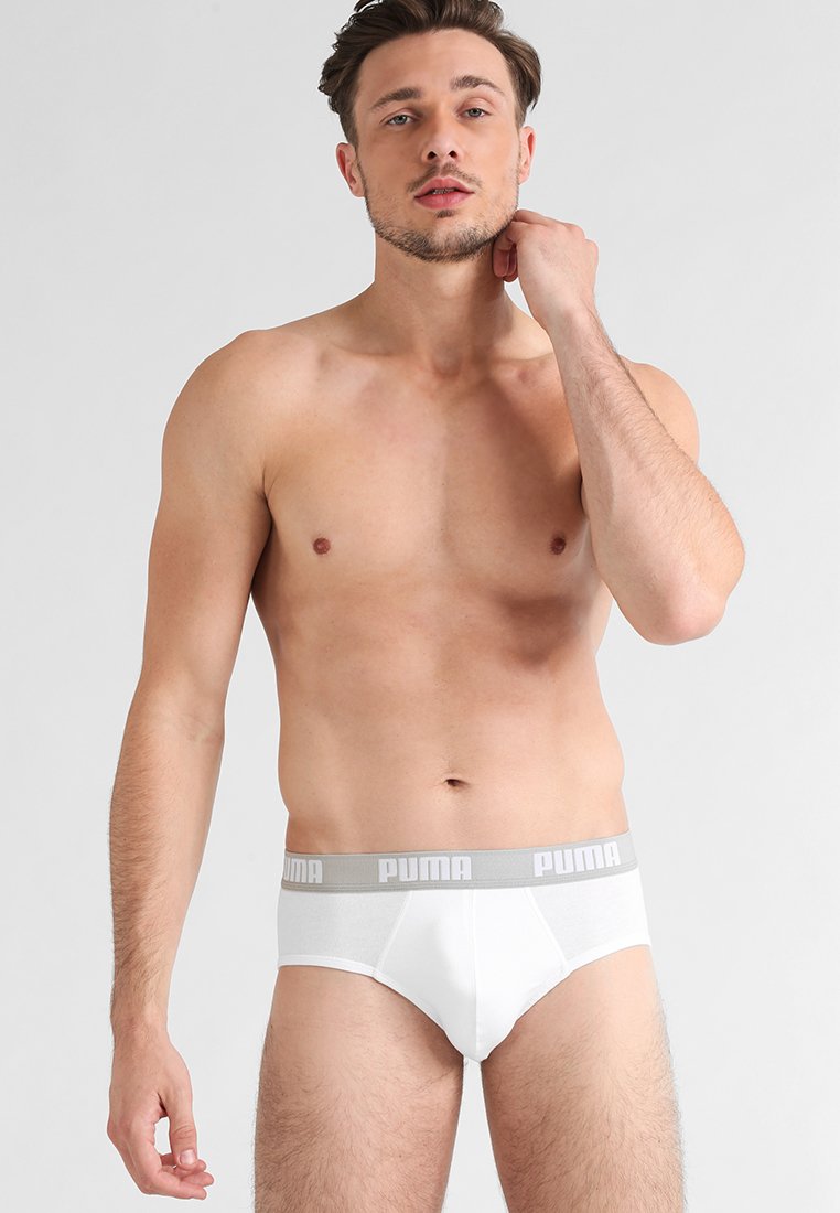 Puma BASIC BRIEF 2 PACK - Slip - white/grey melange