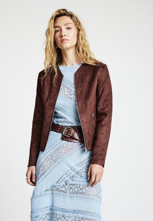 CAPOSPALLA TINTA UNITA - Veste en similicuir - caramello