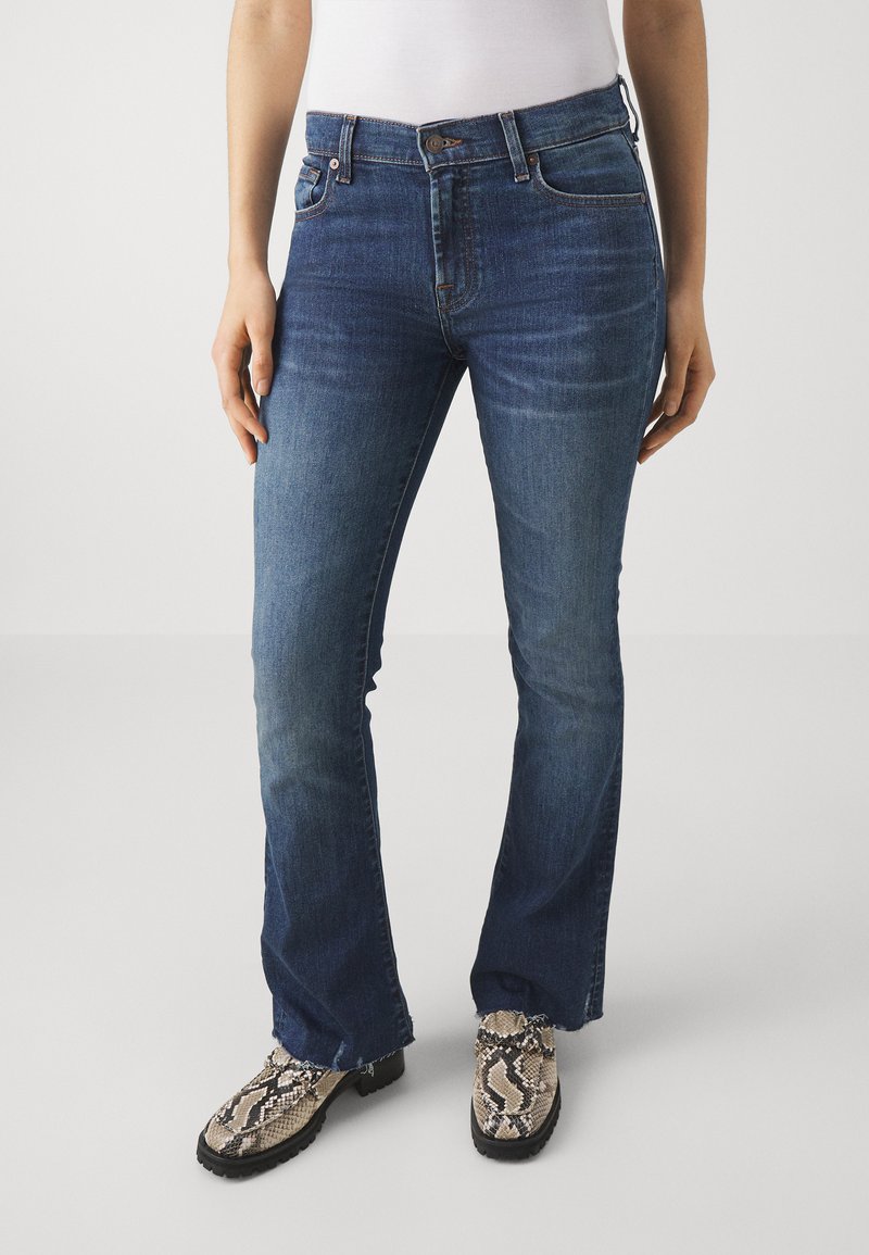 7FOR Blue Cotton Bootcut Jeans