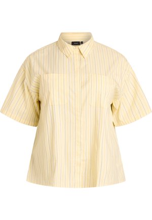 Zizzi, GESTREIFTE BLUSE IN LOCKERER PASSFORM - Button-down blouse - gelb