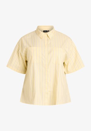 Zizzi, GESTREIFTE BLUSE IN LOCKERER PASSFORM - Button-down blouse - gelb