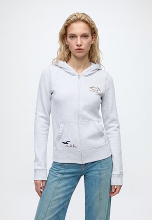 Hollister Co., HERITAGE LOGO SLIM - Felpa con zip - grey