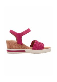 Tamaris Sandali con plateau - fuxia nubuc