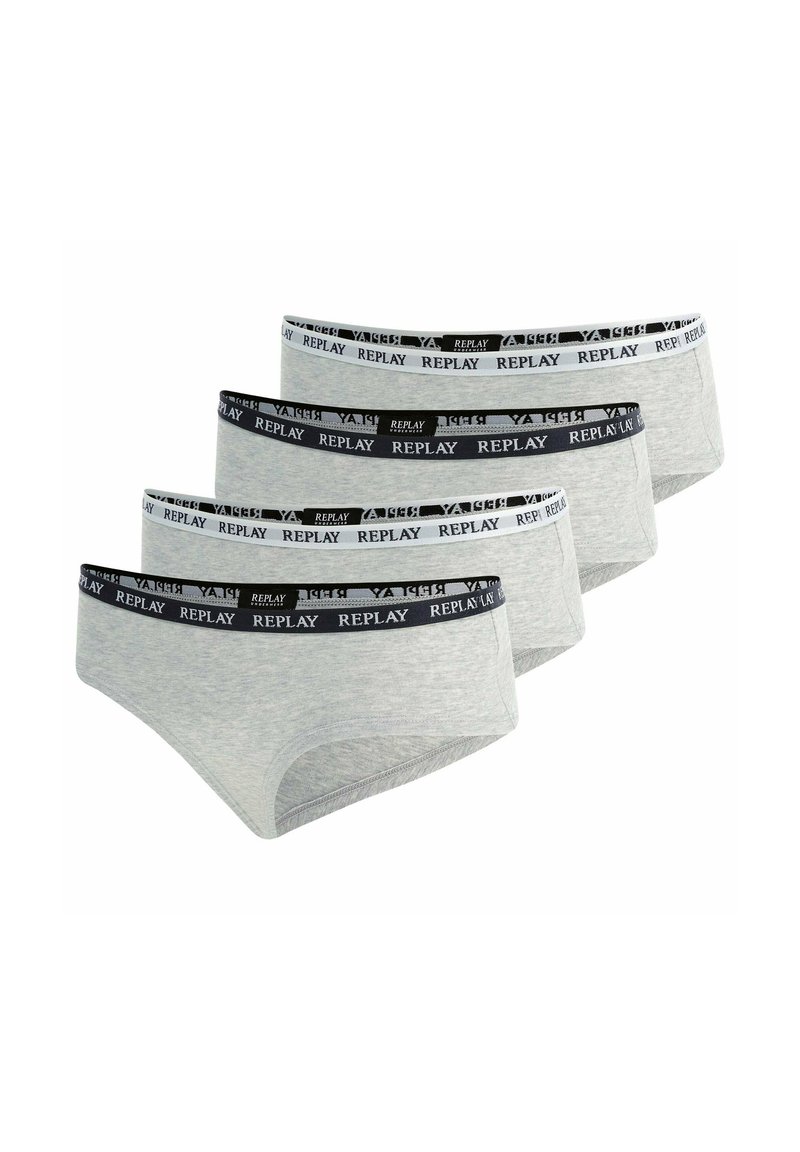 Replay 4ER PACK-SLIP LOGOBUND CULOTTE  STYLE  WATERFALL - Trosor - grau