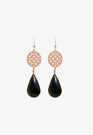 MANDALAS UND HÄMATIT EDELSTEIN TROPFEN - Earrings - rose vergoldet