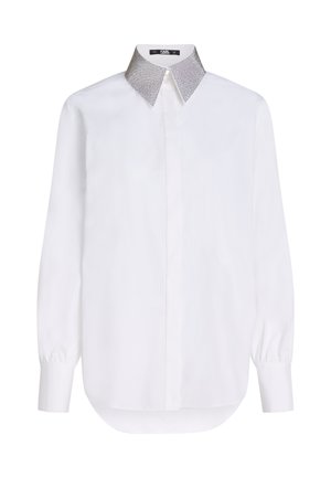 KARL LAGERFELD ESSENTIALS RHINESTONE COLLAR - Gombos blúz - white