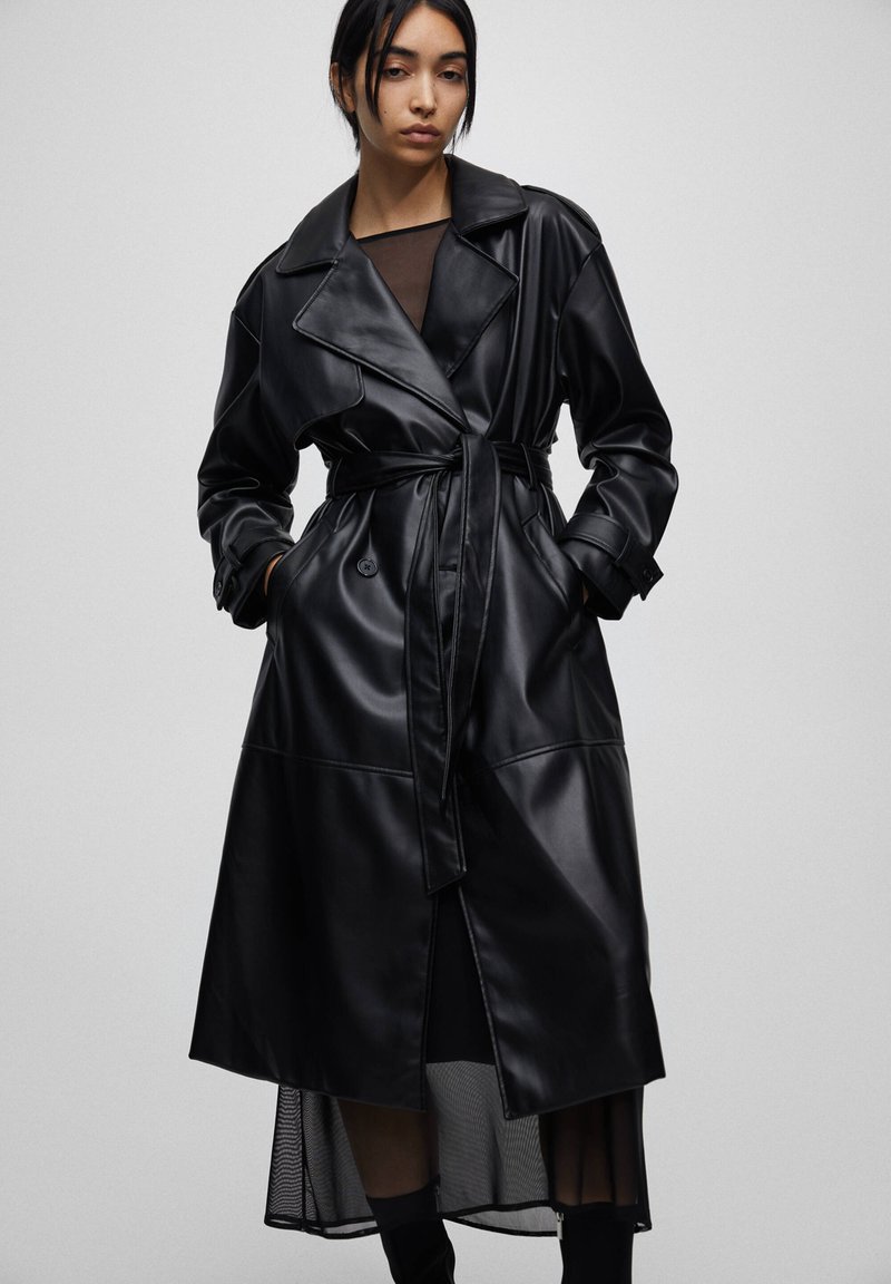 PULL&BEAR Prochowiec mottled black/czarny melanż Zalando.pl