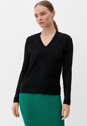 MIT LOCHMUSTER - Strickpullover - schwarz