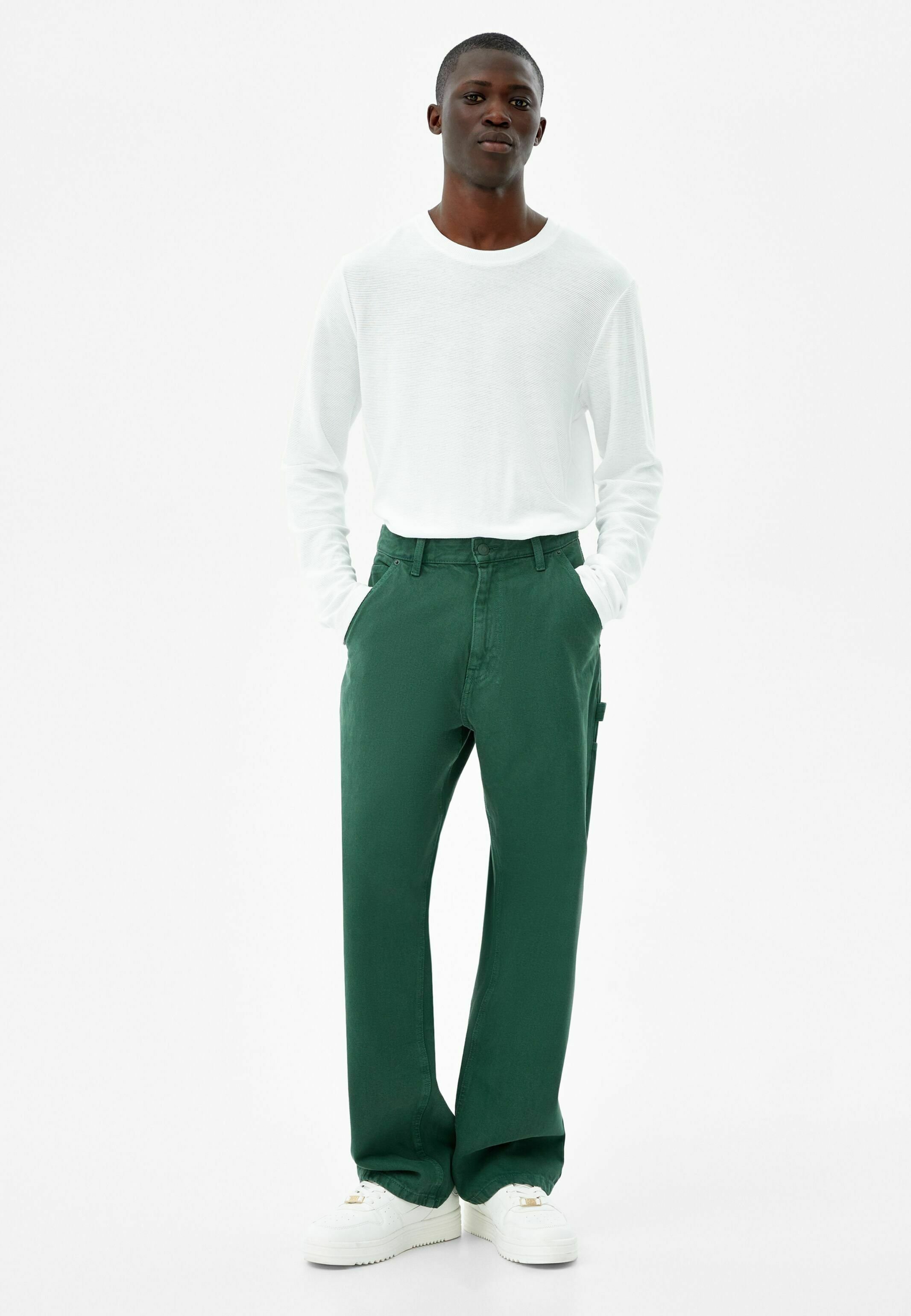 Bershka CARPENTER - Jeans a sigaretta - green/verde - Zalando.it