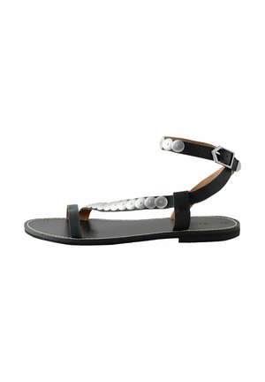 REGULAR FIT SHIELD STUDDED WRAP - Sandals - black leather