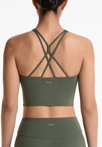 OYSHO COMFORTLUX STRAP WITH CUPS - Felső - mottled dark green