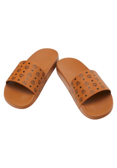 MCM COLLECTION SLIDE - Pantolette flach - cognac
