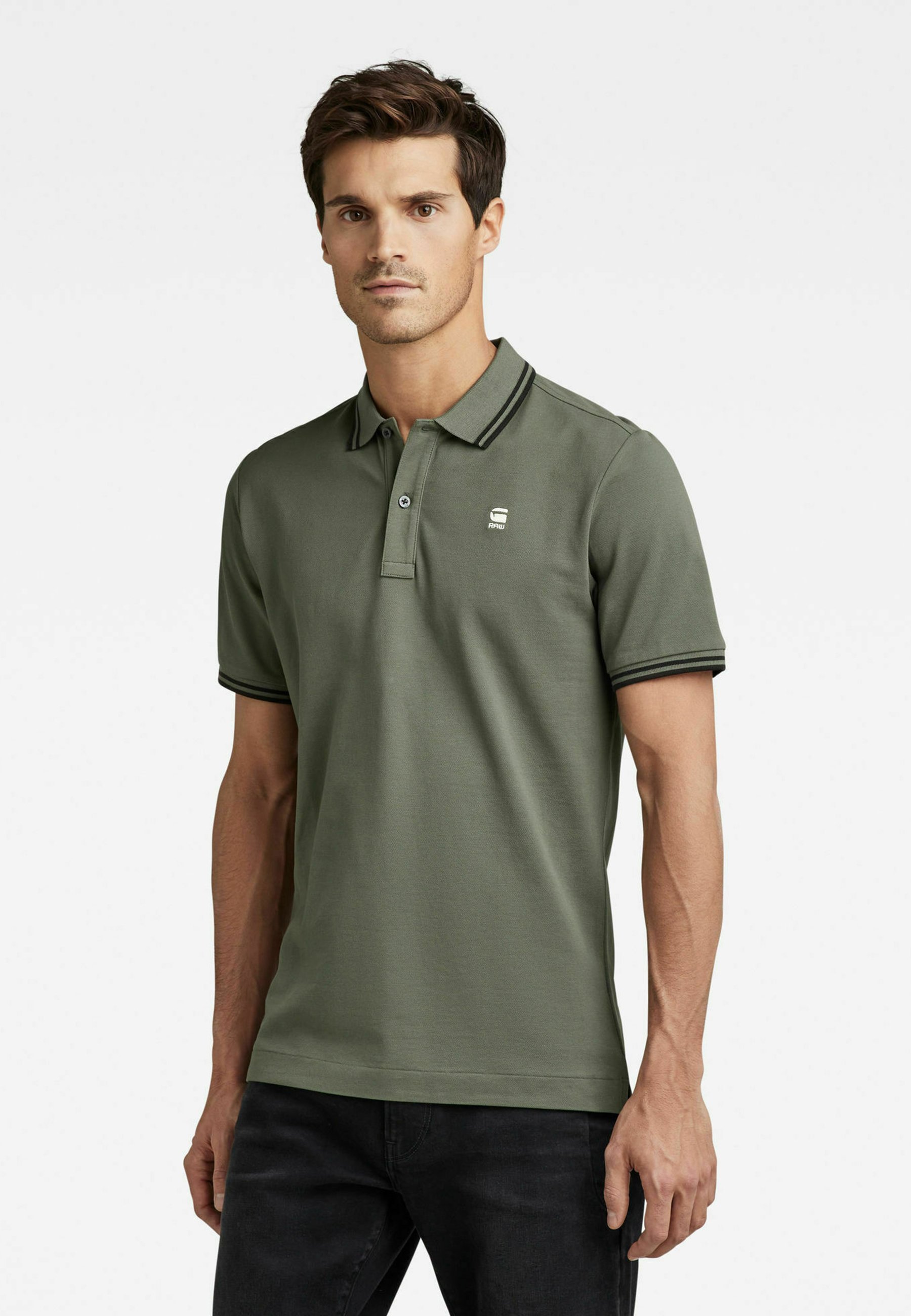 dunda slim stripe polo