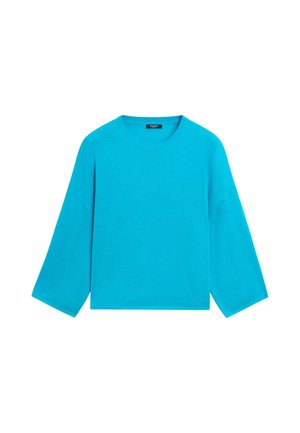 Massimo Dutti, WOOL BLEND ROUND NECK SWEATER - Pullover - blue