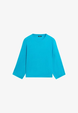 Massimo Dutti, WOOL BLEND ROUND NECK SWEATER - Pullover - blue