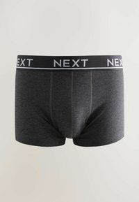 Vīriešu pelēki kokvilnas bokseršorti ar melnu elastīgu jostu, kas rotāta ar baltu "NEXT" logo. Gluda tekstūra un cieši pieguļoša forma.