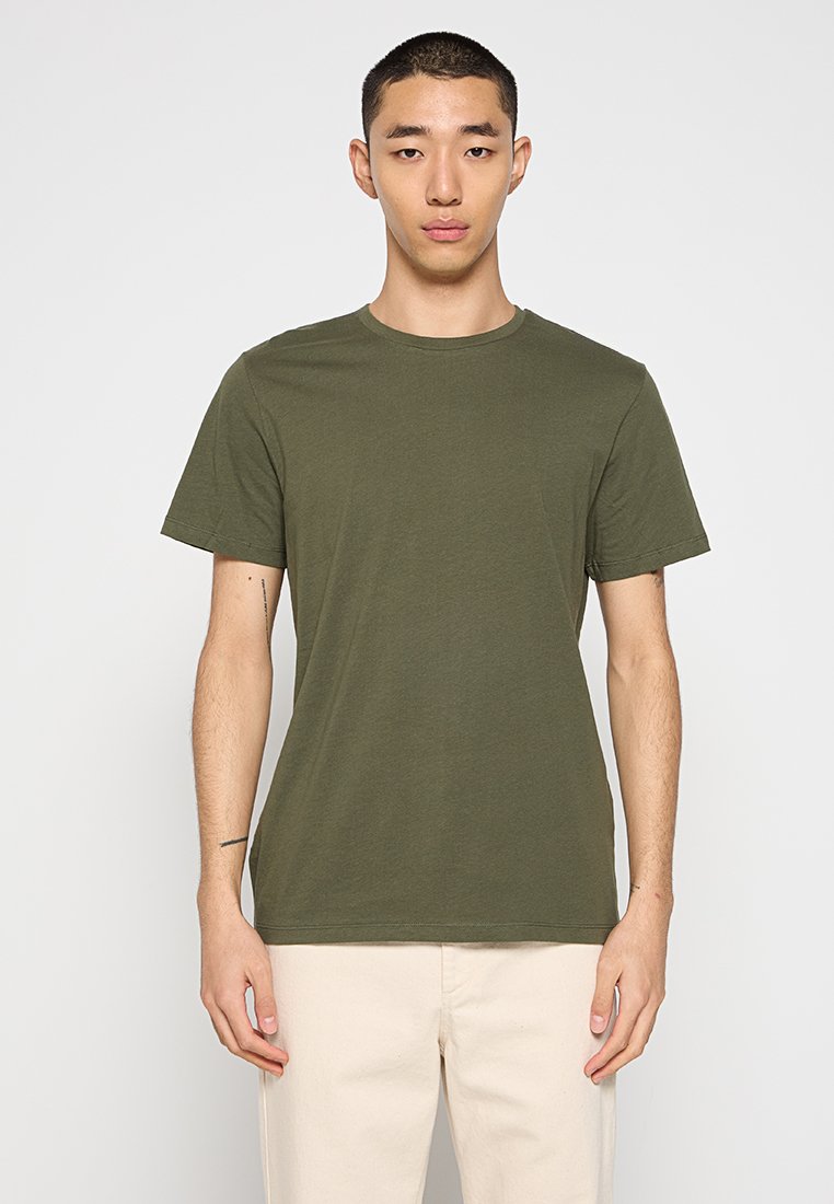 Selected Homme T-shirt basic donkergroen