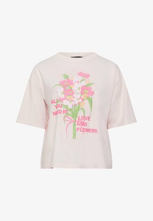 Yours Clothing, WOMEN'S CASUAL TOPS - T-SHIRT/TOP - T-shirts print - light pink