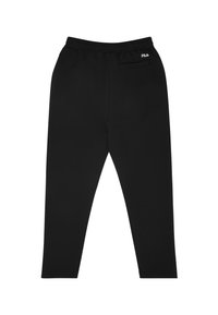 Zwarte sweatpants gemaakt van een zachte stof, met een elastische tailleband en een achterzak met een klein FILA-logo.
