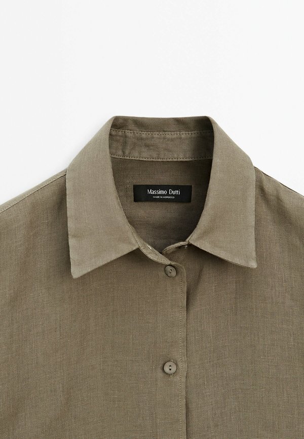 FLOWING - Button-down blouse - KHAKI4