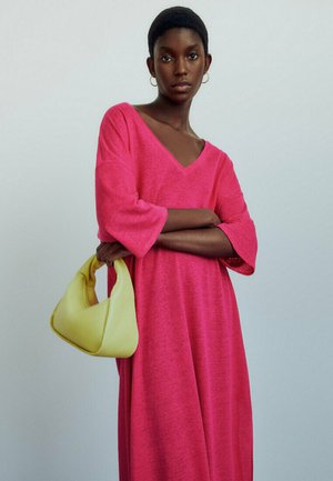 Długa sukienka - neon pink