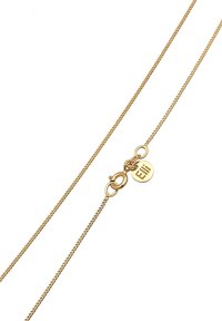 Collana di catena in oro con un fine design di maglia testurizzato. Dotata di una chiusura rotonda e di un piccolo tag inciso.