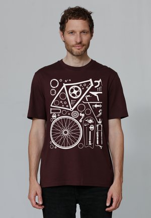 FAHRRADTEILE - T-Shirt print - red brown
