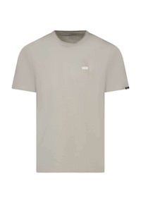 T-shirt in cotone grigio con maniche corte e collo rotondo. Presenta un piccolo logo bianco di Vans sul lato sinistro del petto. Texture liscia.