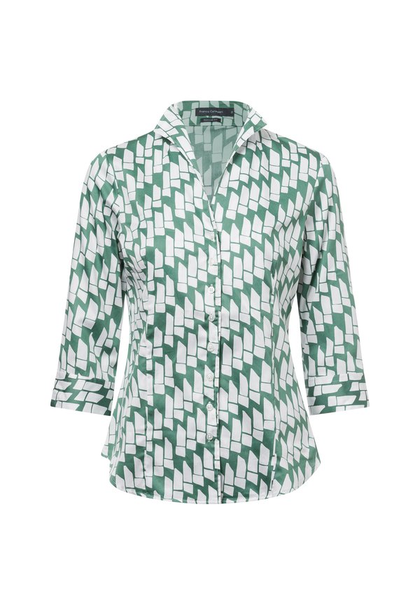 Hemdbluse - grün weiß