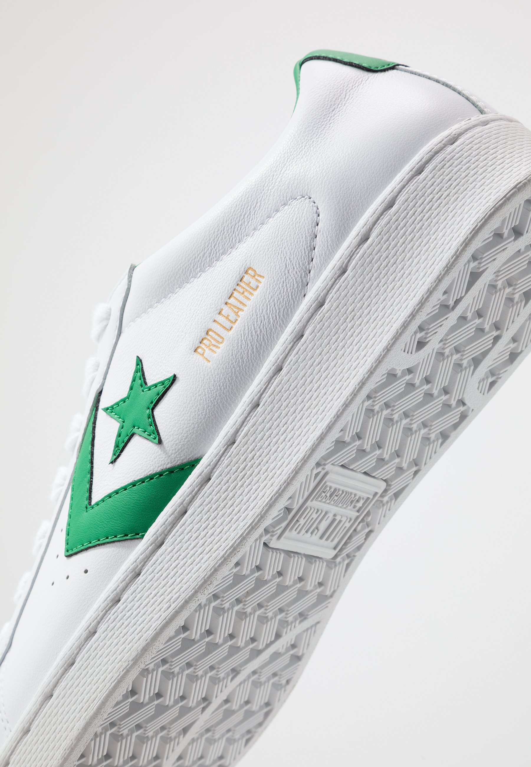 Converse PRO LEATHER - Baskets basses - white/green/blanc - ZALANDO.FR