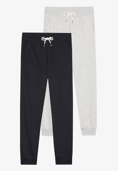 Pier One by Zalando 2 PACK - Pantaloni de trening - black/mottled light grey